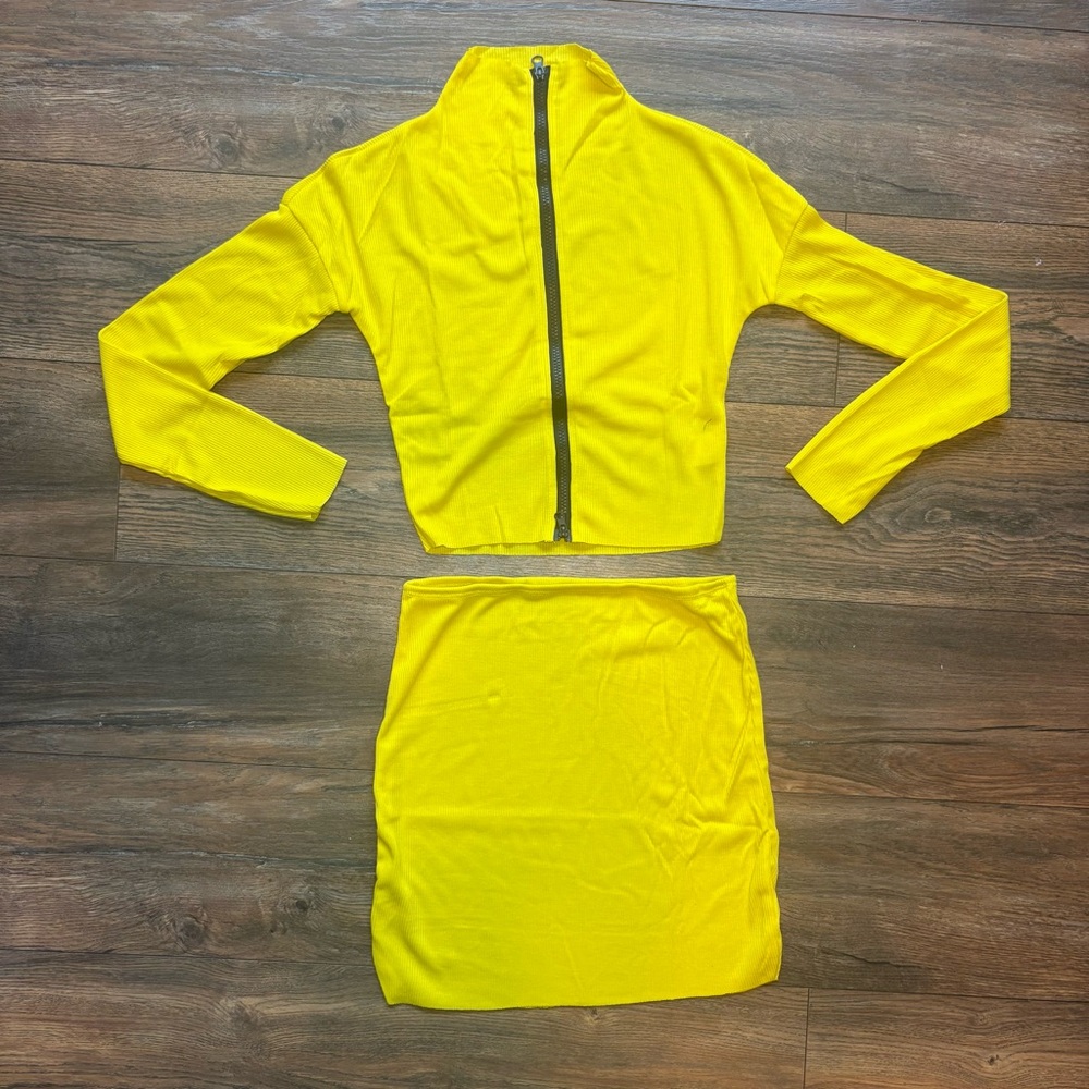 Yellow Women's Skirt Set